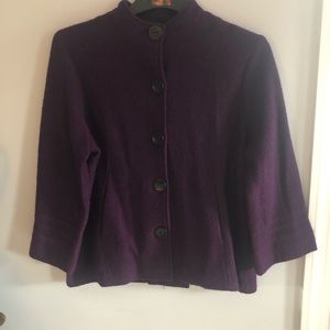 100% Wool Swing style waist length Medium Plum coat